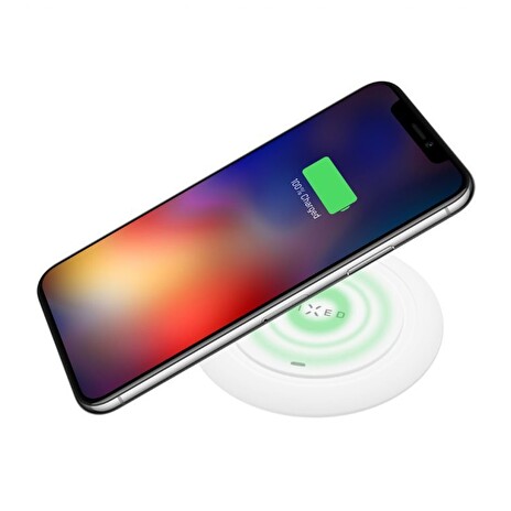 Podložka FIXED Pad pro rychlé bezdrátové nabíjení telefonu, 10W, bílá
