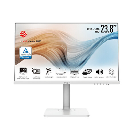 MSI Modern/MD241PW/23,8"/IPS/FHD/75Hz/5ms/White/3R