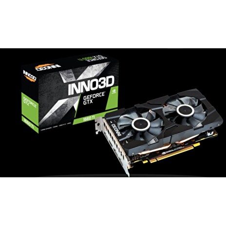 INNO3D GeForce RTX 1660 Ti Twin X2 6GB GDDR6 192-bit 1770 GHz, 14Gbps, 3xDP+HDMI