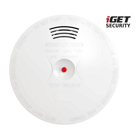 iGET SECURITY EP14 - bezdrát. senzor kouře, norma EN14604:2005, samostatný nebo pro alarm M5