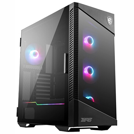 MSI skříň MPG VELOX 100R/ bez zdroje/ levé temperované sklo/ 4x ARGB 120 mm fan/ 1x USB3.1 Type-C/ 2x USB3.0/ černá