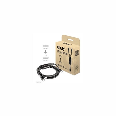 Club3D nabíjecí kabel USB Type-C, Y charging cable to 2x USB Type-C max. 100W, 1.83m/6ft M/M