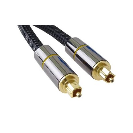 PremiumCord Optický audio kabel Toslink, OD:7mm, Gold-metal design + Nylon 1m