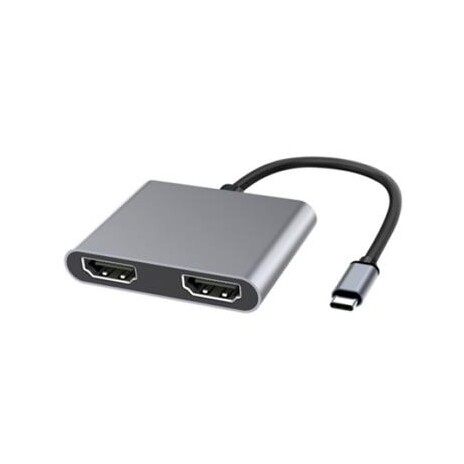 PremiumCord MST adaptér USB-C na 2x HDMI, USB3.0, PD, rozlišení 4K a FULL HD 1080p