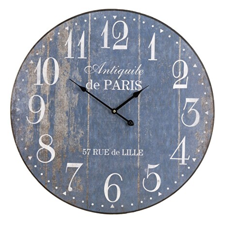 Hodiny Excellent nástěnné Retro Vintage 60 cm Paris modré