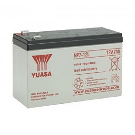 YUASA NP7-12L (12V; 7Ah; faston F2-6,3mm; životnost 5let)