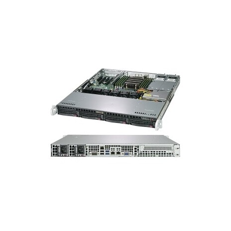 Supermicro A+ Server MTR/1U Epyc 7000-Series CPU, 2x 1GbE,Intel I210, 4x HS 3.5'' SATA3 , 4 SAS3 ports, 400W Redundant P