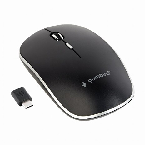 Gembird Myš MUSW-4BSC-01, černá, bezdrátová, USB Type-C receiver