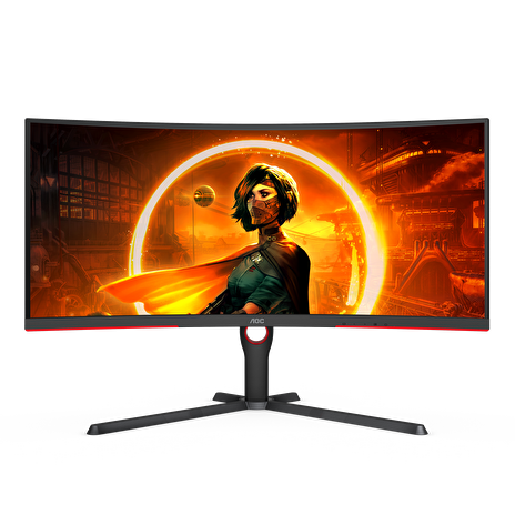 AOC MT VA LCD WLED 34" CU34G3S/BK - VA panel, 165Hz, 3440x1440, 2xHDMI, 2xDP, USB 3.2, repro, nast vyska, zakriven
