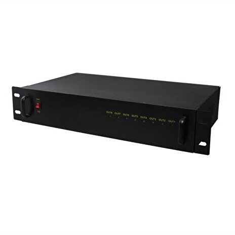 XtendLan Zdroj 24V a 28V AC, do 19" rozvaděče, 2U, 8x výstup, 5A, fanless, ochrana pojistkou