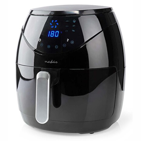 NEDIS multifunkční horkovzdušná fritéza/ objem 6,5 L/ 60 min. časovač/ 12 přednastavených programů/ výkon 1800 W/ černá