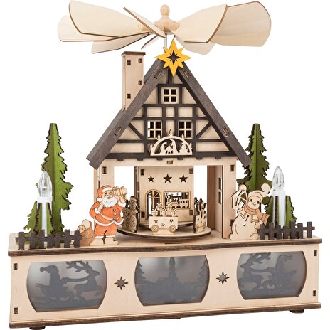 Vánoční dekorace Small Foot Svíticí vánoční pyramida