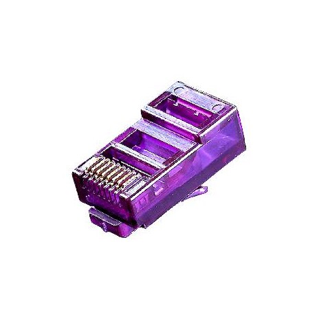 W-Star Konektor UTP RJ45 lanko/licna, pozlacená 3u, Cat5e, fialová, 10ks