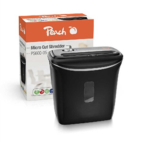 PEACH skartovač Micro Cut PS600-05, P-5, 65dB, 5 listů, autostart, 12 L