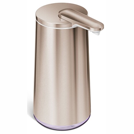 Dávkovač Simplehuman mýdlové pěny, bezdotykový - 295 ml, Rose Gold - nerez ocel, dobíjecí