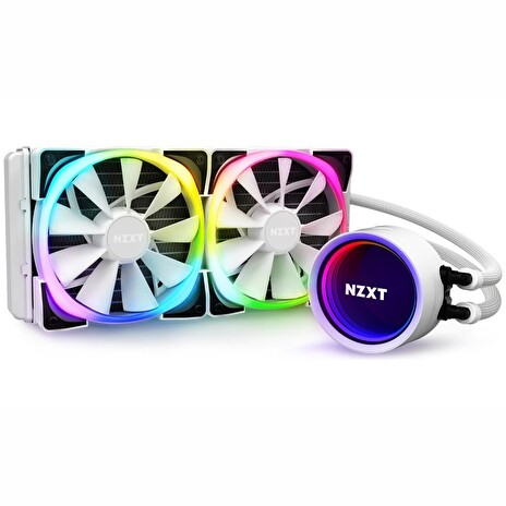 NZXT vodní chladič Kraken X53 RGB / 2x 120mm fan / LGA 2066/2011(-3)/1366/1156/1155/1151/1150/AM4 / bílý / 6 let