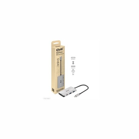 Club3D hub USB-C PD na 2x USB-C 10G porty a 2x USB-A 10G porty