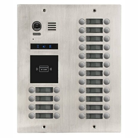 XtendLan Dveřní stanice 2-drát D2/ 32x zvonek dvouřadově/ kamera 170st/ zápustná montáž/ RFID 125kHz