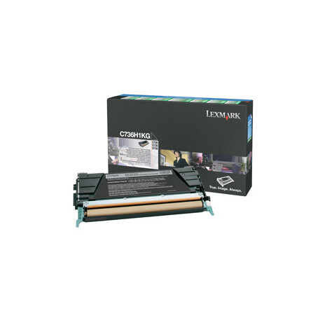 Lexmark C736, X736, X738 Black High Yield Return Program Toner Cartridge, 12K