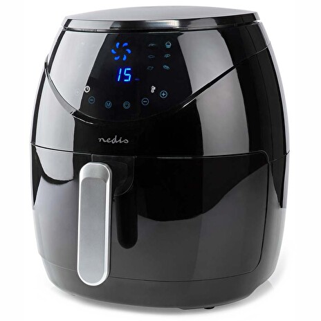 NEDIS multifunkční horkovzdušná fritéza/ objem 4,6 L/ 60 min. časovač/ 12 přednastavených programů/ výkon 1500W/ černá
