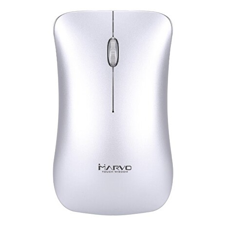 Myš Marvo DWM102SL, optická, bezdrátová, kancelářská, 1600DPI, stříbrná