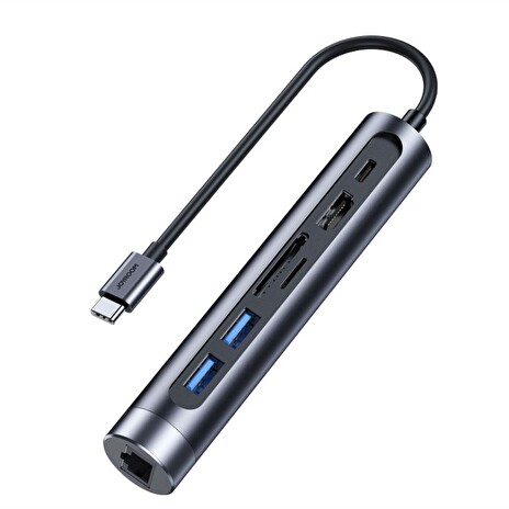 Joyroom S-H111 7in1 Dokovací Stanice 2xUSB, HDMI, USB-C+TF+SD+LAN
