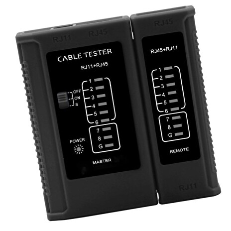 W-Star Tester UTP WS468BK, RJ45, RJ11, STP, Cat5e, Cat7, celočerný