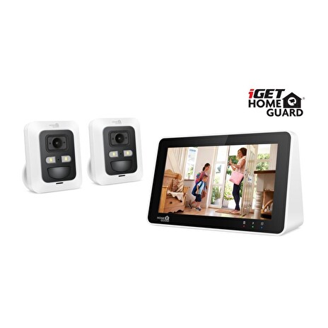 iGET HGNVK89302 - bateriový WiFi set s LCD, FullHD 1080p, 8CH NVR + 2x FullHD kamera, aplikace