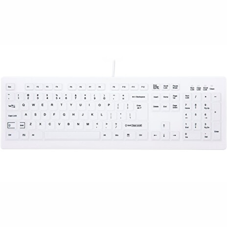CHERRY AK-C8100F-U1-W/US drátová USB klávesnice / sanitarizovatelná