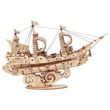 Hračka Robotime dřevěné 3D puzzle Vojenská plachetnice