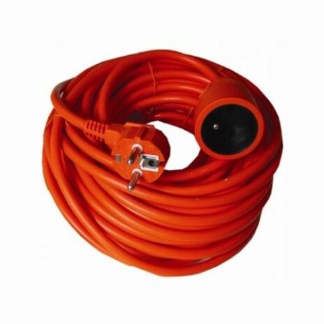 PremiumCord prodlužovací přívod 230V, 40m, oranžový, zástrčka-zásuvka