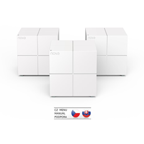 Tenda Nova MW6 (3-pack) WiFi AC1200 Mesh Gigabit system, MU-MIMO, 6x GLAN/GWAN, SMART CZ aplikace