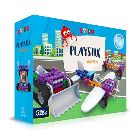 Hra Albi Kvído - Stavebnice Playstix - vozidla 146 dílků