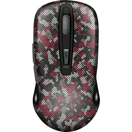 Myš Yenkee YMS 2040RD Saigon, optická, bezdrátová, herní, 2400DPI, červená-camo