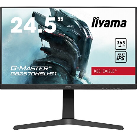 25" iiyama G-Master GB2570HSU-B1: IPS, FullHD@165Hz, 0.5ms, HDMI, DP, USB, FreeSync, pivot, černý