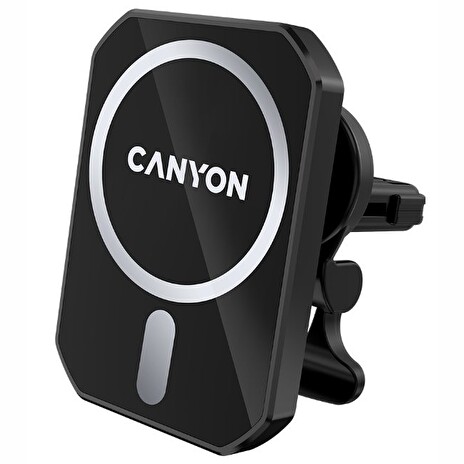 CANYON držák telefonu do ventilace auta MagSafe CM-15 pro iPhone12/13, magnetický, wireless nabíjení 15W, USB-C