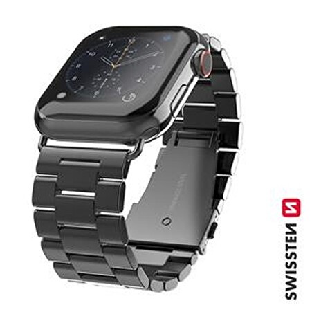 SWISSTEN REMÍNEK PRO APPLE WATCH KOVOVÝ 38-40 mm CERNÝ