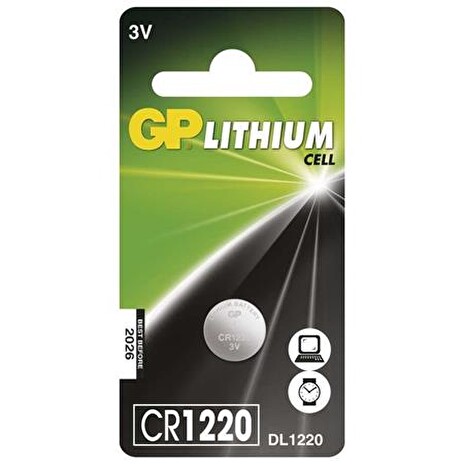 GP Lithiová knoflíková baterie CR1220, blistr