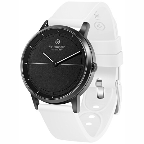 NOERDEN chytré hybridní hodinky MATE2 Black & White/ dotyk. safír. sklíčko/ 5 ATM/ výdrž až 6 měsíců/ bílo-černé/ CZ app