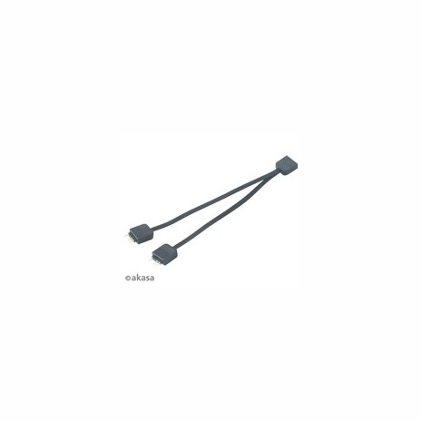 AKASA rozbočovač pro RGB LED 1x female/2x male, 2ks v balení, černá