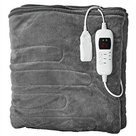 NEDIS elektrická deka/ 2 osoby/ 200 x 180 cm/ 9 nastavení teploty/ ochrana proti přehřátí/ dig. ovládání/ Coral Fleece