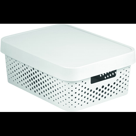 Box Curver Infinity Dots 11L s víkem bílý