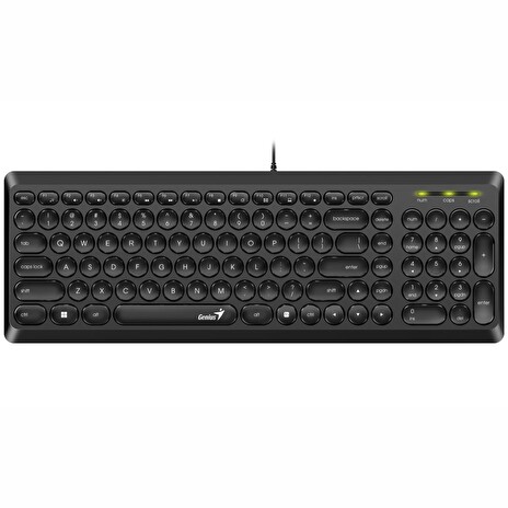 GENIUS Slimstar Q200/ Drátová/ USB/ černá/ retro design/ CZ+SK layout