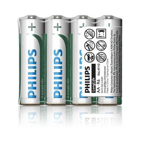 Philips baterie AA LongLife zinkochloridová - 4ks