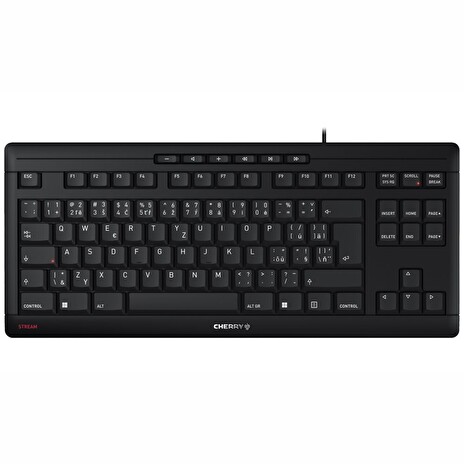 CHERRY klávesnice STREAM TKL / drátová/ USB/ černá/ CZ+SK layout