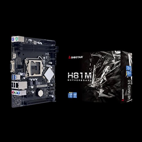 BIOSTAR, Intel H81, v3.0, Socket 1150, uATX, GbE LAN