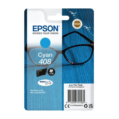 EPSON Singlepack Cyan 408 DURABrite Ultra Ink