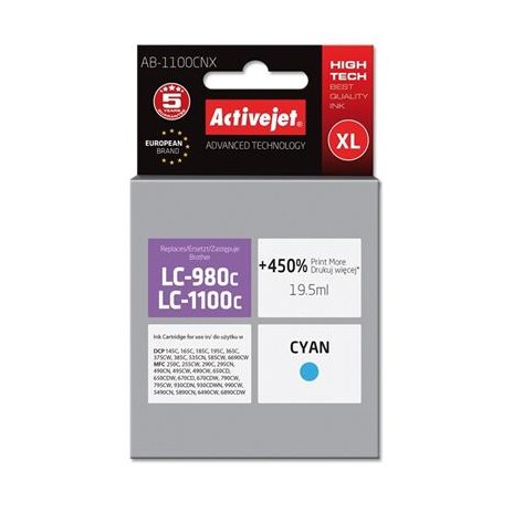 ActiveJet inkoust Brother LC-1100C, 15 ml, new AB-1100CNX (AB-1100C)
