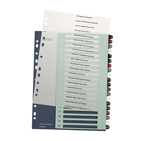 LEITZ Rejstříky Style - popisovatelné na PC, A4+ MAXI 1-20
