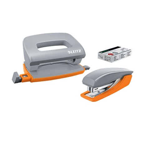 LEITZ Set mini sešívačky a děrovačky UrbanChic, tmavě šedá